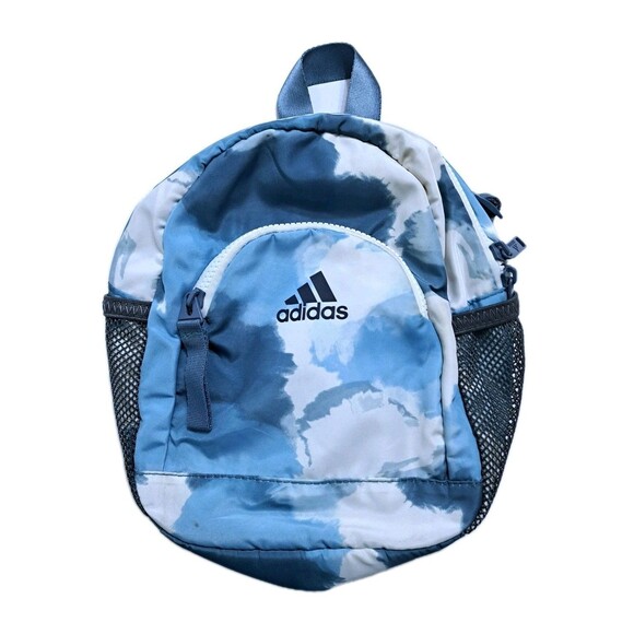 Adidas Mini Cloud Blue White Tiedye Backpack Linear Bag School Travel Carry On - Picture 1 of 8